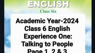 Academic Year-2024. Class 6 English. chapter 1-Talking to People. Page 1,2 & 3