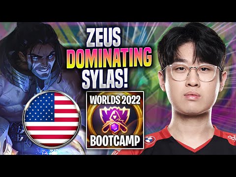ZEUS DOMINATING WITH SYLAS! - T1 Zeus Plays Sylas TOP vs Aatrox! | Bootcamp 2022
