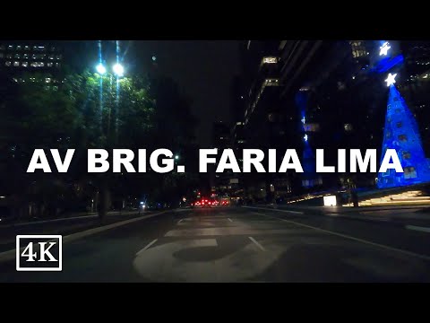 [4K30fps] Driving in Night Av Brig. Faria Lima Sao Paulo Brazil -MT4K-