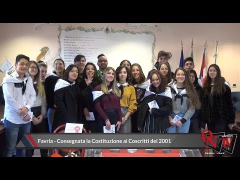Favria - Consegnata la Costituzione ai Coscritti del 2001