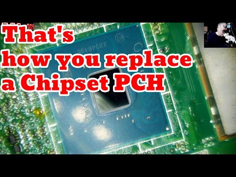 Soldering tutorial for big IC's - Intel Chipset replacement with hot air. SR40B Intel PCH