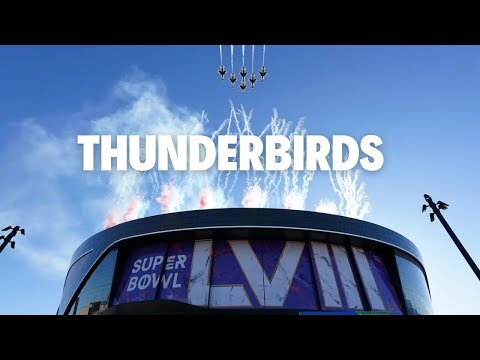 USAF THUNDERBIRDS Fly Over Allegiant Stadium in Las Vegas #SuperBowl LIIX.