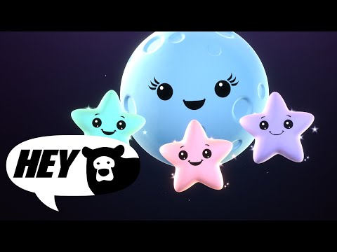 Hey Bear Sensory - Mindful Moon and Sleepy Stars - Wind Down Video - Soft Colours
