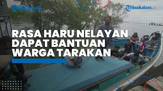 Senyum Sumringah Seorang Nelayan yang Mendapat Bantuan Perahu dari Warga Tarakan Lewat KNTI Kaltara