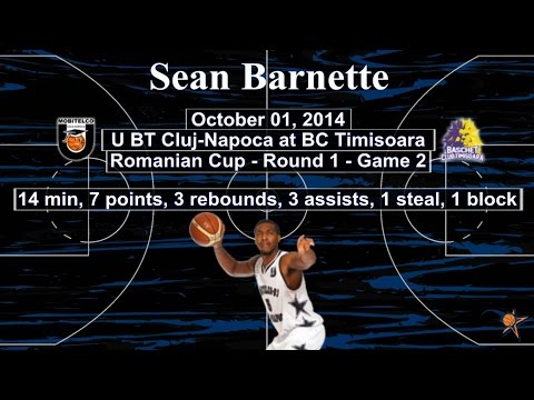 Sean Barnette - U BT Cluj-Napoca at BC Timisoara 01 Oct 2014