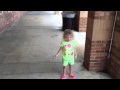 Little Girl Jumping Over Sidewalk Cracks Step On A Crack Break Your Mama S Back