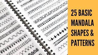 25 Basic Mandala Fillers for Beginners/Basic Mandala Shapes & Patterns/Mandala Doodle/Mandala/USI-83