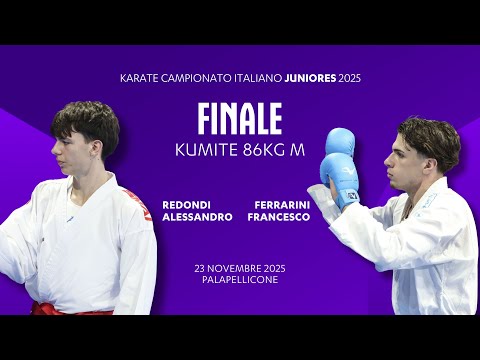 🥋Karate 👉 REDONDI ALESSANDRO vs FERRARINI FRANCESCO 🥇 finale Kumite -86kgM Juniores 2025