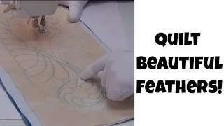 Machine Quilt a Beautiful Feather Design - Beginner Quilting Tutorial with Leah Day