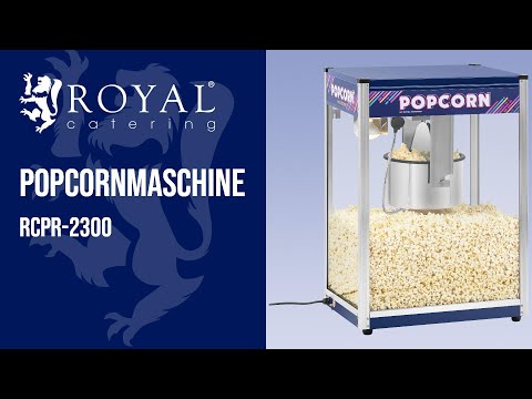 Video - XXL-Popcornmaschine - 2350 W - 8 kg/h - blau - Royal Catering
