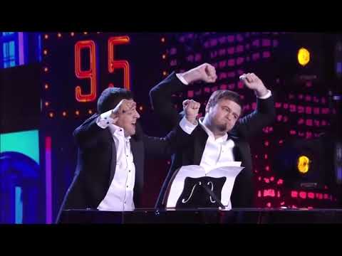 President Volodymyr Zelenskyy  plays piano with dick