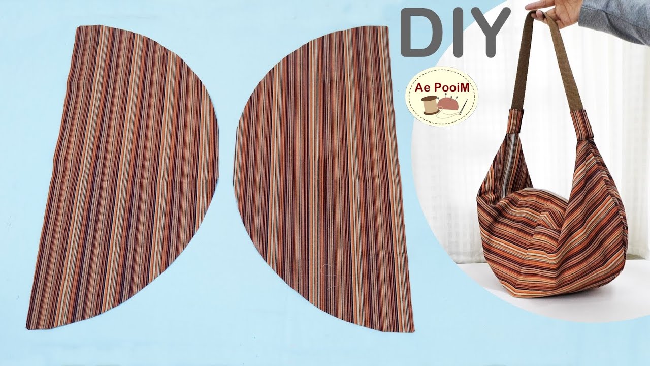 Idea to make shoulder bag from half circle piece