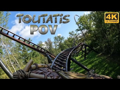 Toutatis POV (Front Row, 4K 60FPS, 2023), Parc Asterix Intamin Multi-Launch Coaster | Non-Copyright