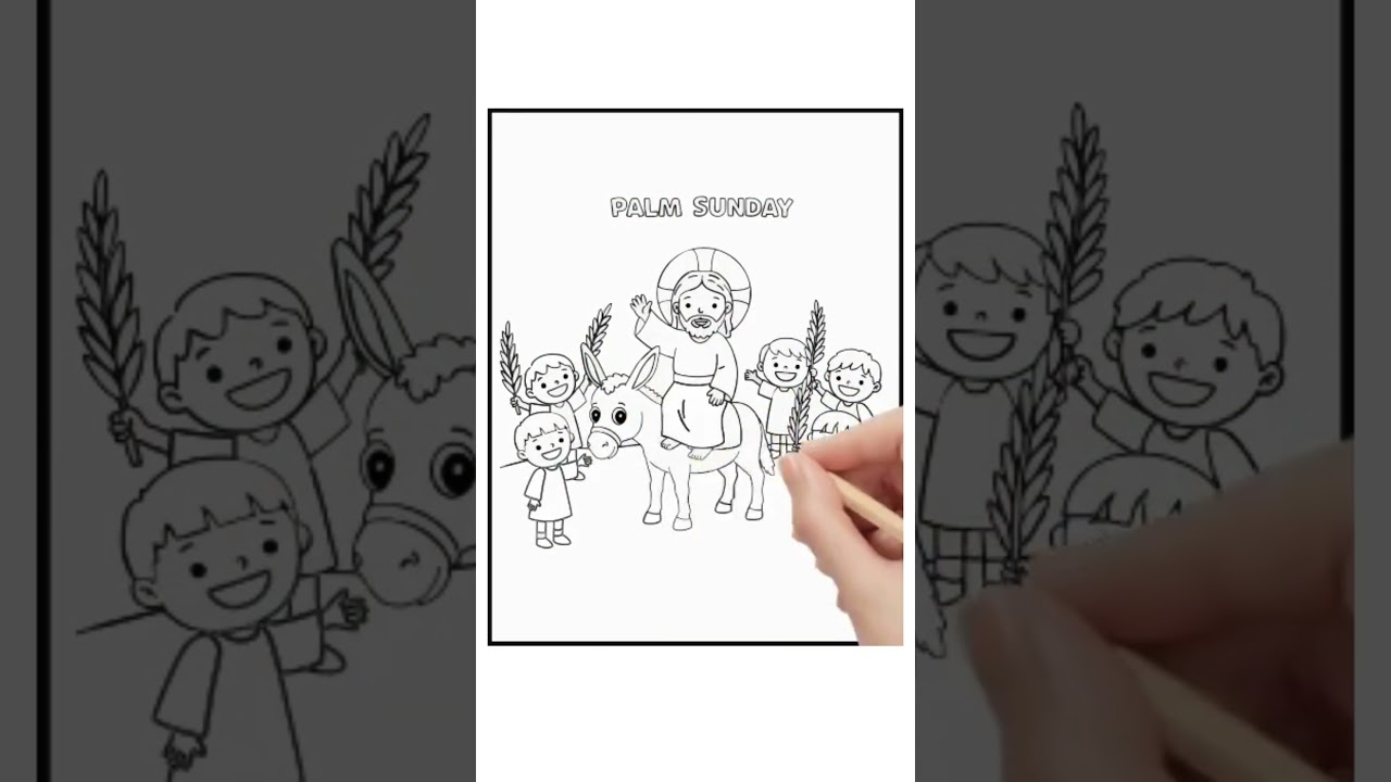 Palm Sunday Coloring Page #coloringcommunity #drawing #coloringpages #funny #art