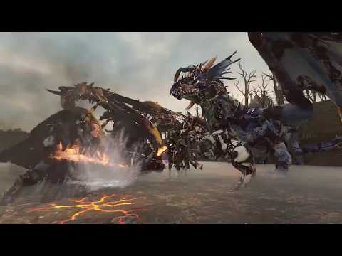 Teclis Tyrion Star Dragon VS Everchosen Chaos Dragon Hydra - Total War: Warhammer 2
