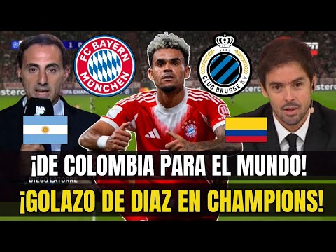 ¡PERO QUE GOLAZO! NARRADORES ARGENTINOS EMOCIONADOS CON GOL DE LUIS DIAZ AL CLUB BRUJAS CHAMPIONS.