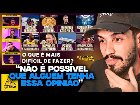 O QUE É MAIS DIFÍCIL DE FAZER? | REACT DE SOLA A DEZ
