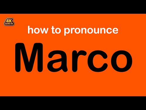 how to pronounce Marco correctly