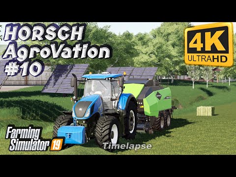 HORSCH AgroVation #10 | Fertilizing, making and collecting hay bales | FS19 TimeLapse | 4K(UltraHD)