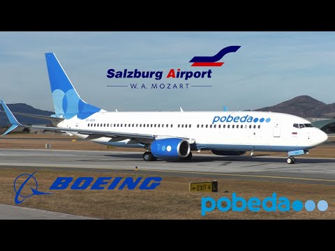 Pobeda Boeing 738 at Salzburg Airport VP-BQM SZG