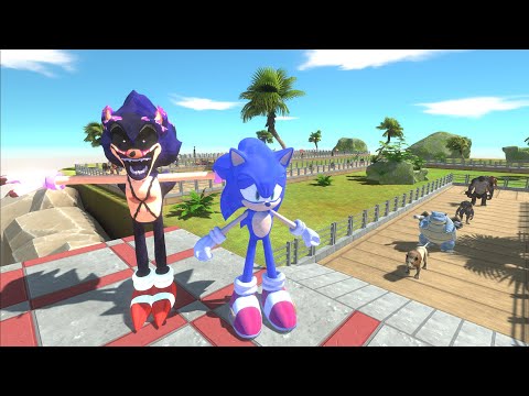 SONIC VS XENO EXE XENOPHAN DEATH RUN - Animal Revolt Battle Simulator