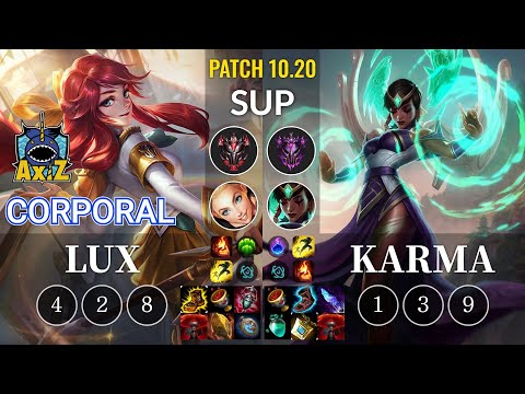 AXIZ Corporal Lux vs Karma Sup - KR Patch 10.20