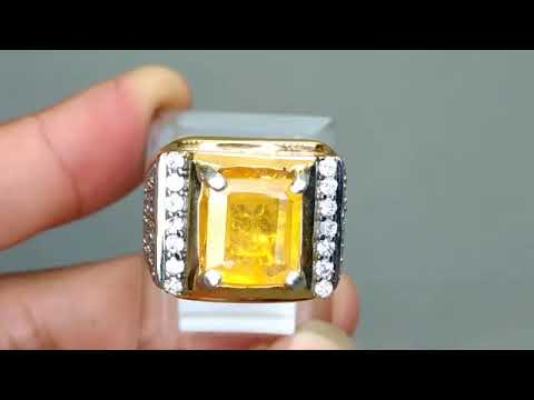 Batu Cincin Yellow Safir Kotak Asli