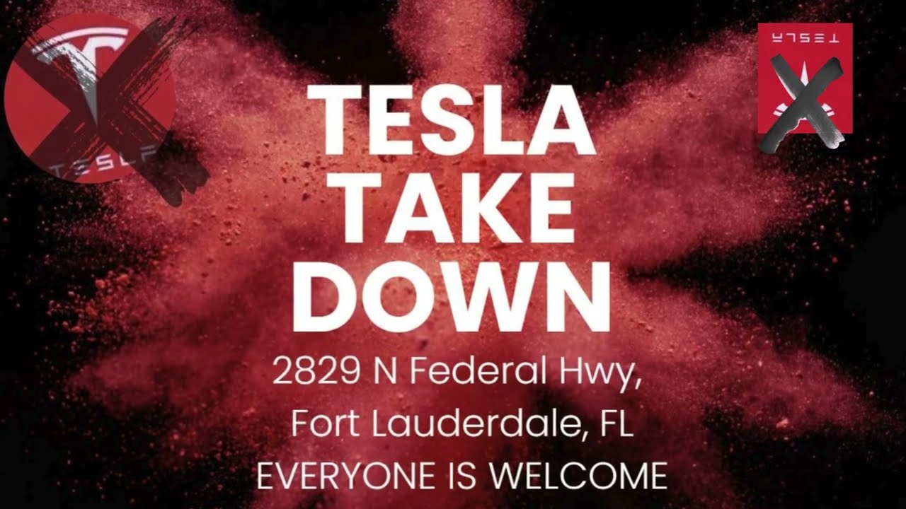 Tesla Takedown Fort Lauderdale Peaceful Protest