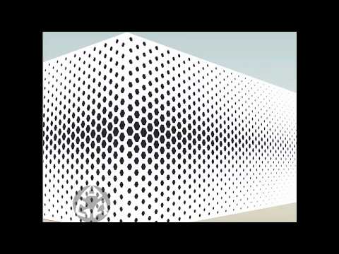 , title : '3d modeling the facade of Formstelle, a parametric honeycomb structure, using Sketchup'