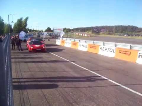 Ferrari 458 Italia and Lamborghini Gallardo LP570-4 Spyder Performante at Kaunas,Lithuania