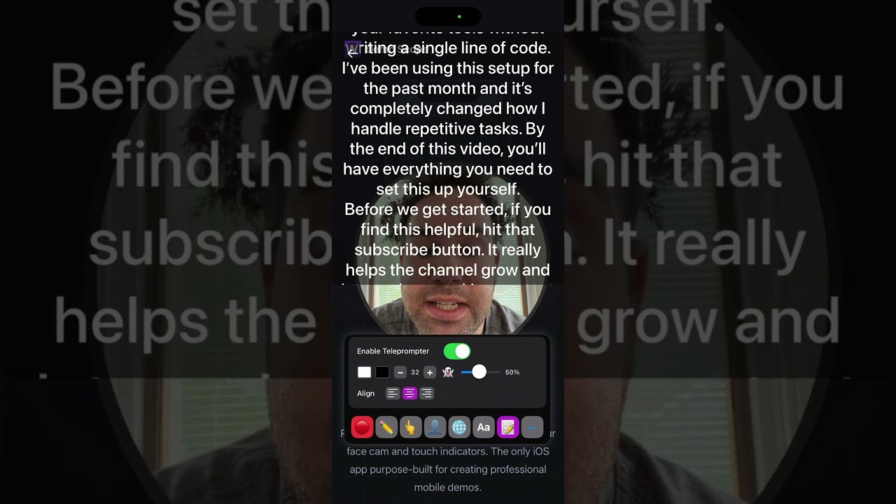 Screen Recorder with Teleprompter for iOS Demo
