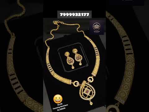 One gram Gold Plated Necklace set ❤️Primium Quality 😍 Beautiful AD Necklace set #jewellerydesign