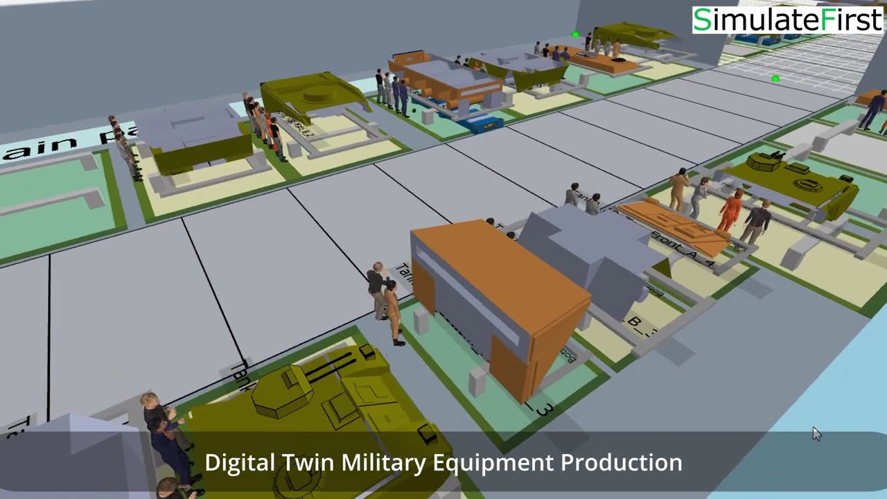 Simio digital twin military equipment production scheduling