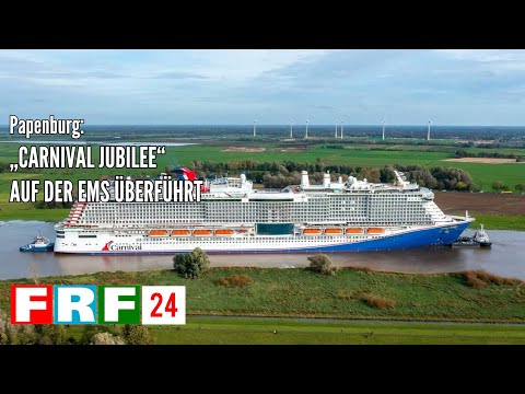 Spektakel auf der Ems: Kreuzfahrtschiff "Carnival Jubilee" von der Meyer-Werft überführt