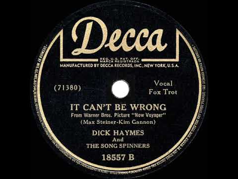 1943 HITS ARCHIVE: It Can’t Be Wrong - Dick Haymes (a cappella)