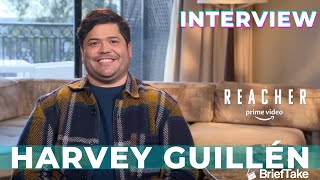 Reacher interview I Harvey Guillén reveals the wardrobe items he's wanted video