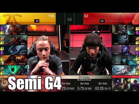G2 eSports vs Fnatic | Game 4 Semi Finals S6 EU LCS Spring 2016 Playoffs | G2 vs FNC G4 1080p
