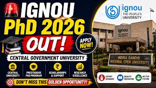 IGNOU PhD Admission 2026 | Central Government University PhD Opportunity Explained.