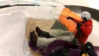 extreme sledding with parachute!!