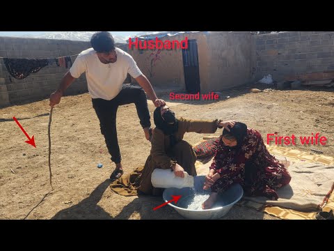 The first wife is sick, the husband forces the second wife to take care of her.