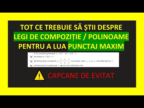 PREGATIRE BAC SUBIECTUL II LEGI DE COMPOZIȚIE POLINOAME EXERCITII REZOLVATE RELATIILE LUI VIETE M2