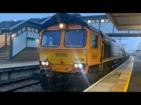66795 powers out of Wellingborough on 6M77 0323 Grain Oil Terminal Gbrf to Sinfin Sdgs