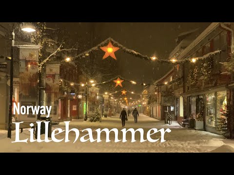 Lillehammer, Norway Winter Wonderland Part 2 - 4K #lillehammer #norway #snow #snowing