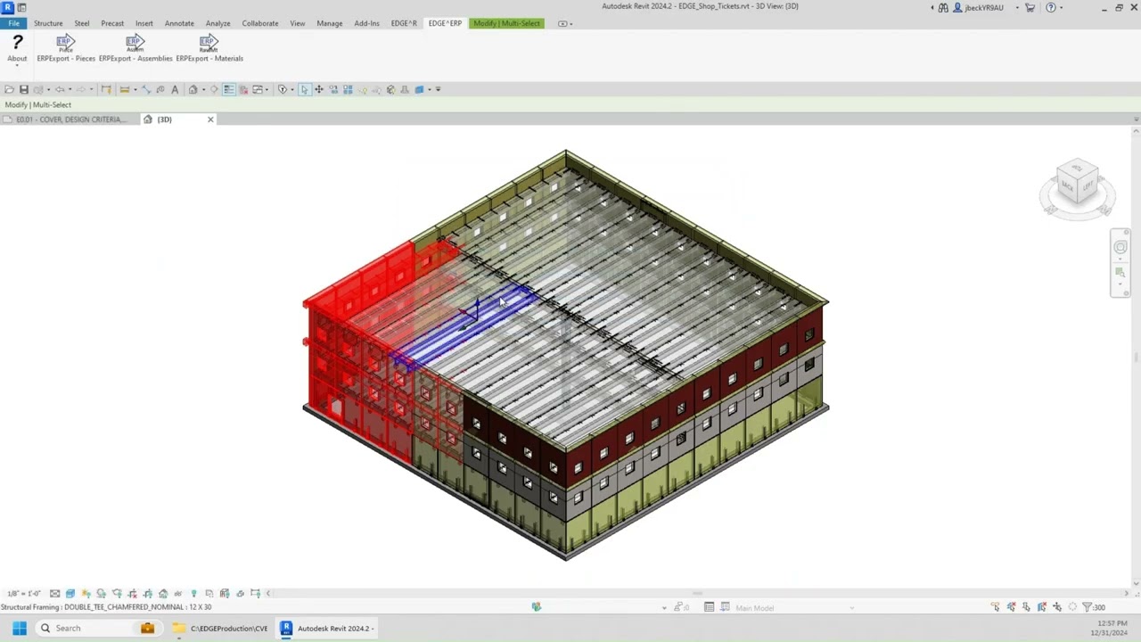 EDGE ERP Export Function for Precast Production Phase