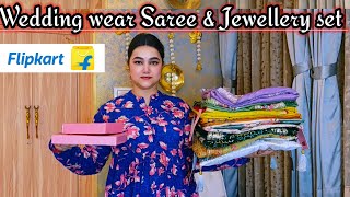 Flipkart Wedding wear Saree & Jewellery set haul @PoojaRikichoyal 