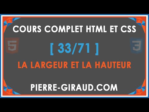 COURS COMPLET HTML ET CSS 33 71 Largeur et hauteur en CSS
