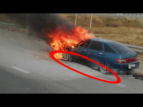 Возгорание автомобиля на трассе Екат  Серов 25 10 18г