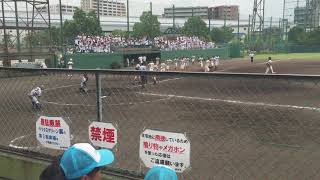 市尼VS武庫荘総合【試合終了の瞬間】最終回　一打同点の場面で本塁クロスプレータッチアウト【2017/8/28】