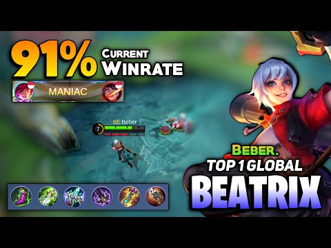91% WINRATE MANIAC! Beatrix Offlane Gameplay [ Top 1 Global Beatrix Best Build 2021] Keder. - MLBB