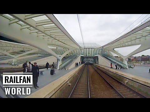 Cab ride on a rainy day in Belgium | Relaxing background music | By train from Verviers to Brussels